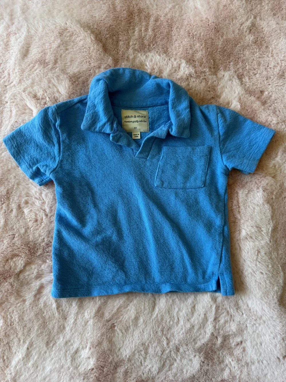 Stitch & Stone Blue Polo & Shorts Set - Kids Size 3T Cotton